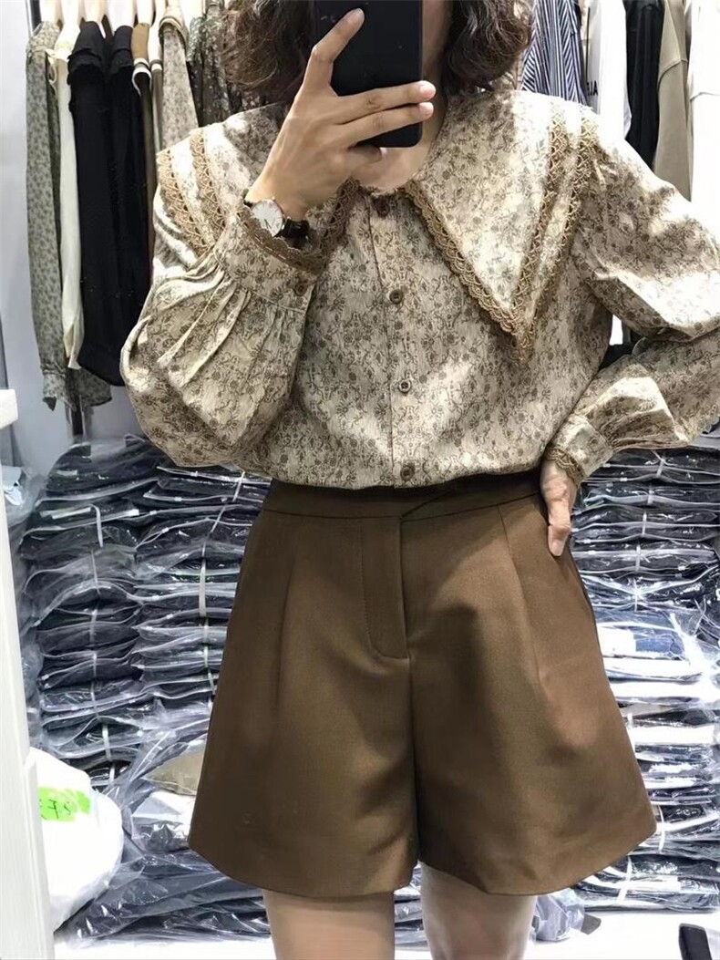 韩版碎花衬衫，女装衬衫，依多坊