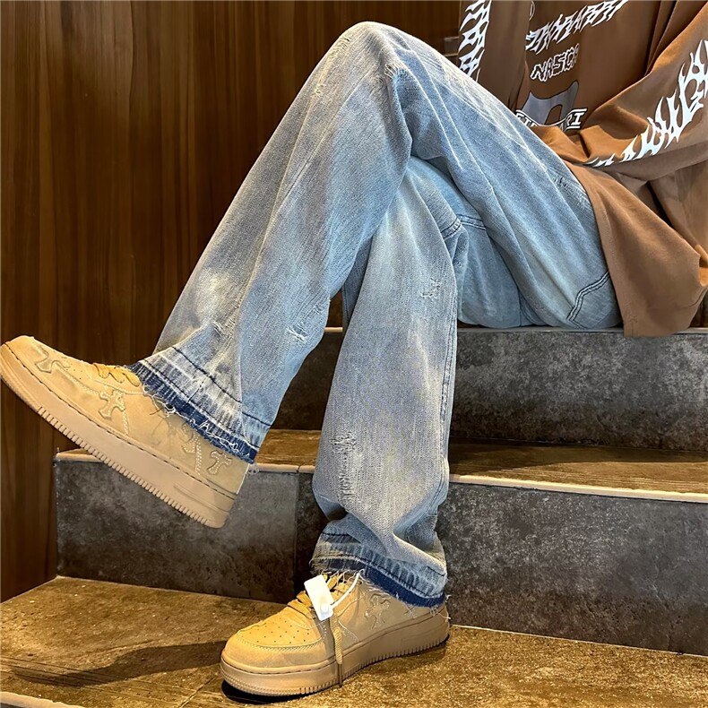 青春流行ins男直筒水洗牛仔裤NX53P50,男装牛仔裤,星座1116-2