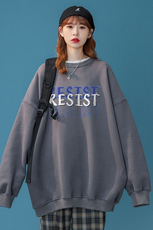 慵懒春装衔接新款青春简约多色字母印花套头卫衣W153P30控48，男装卫衣，A247A