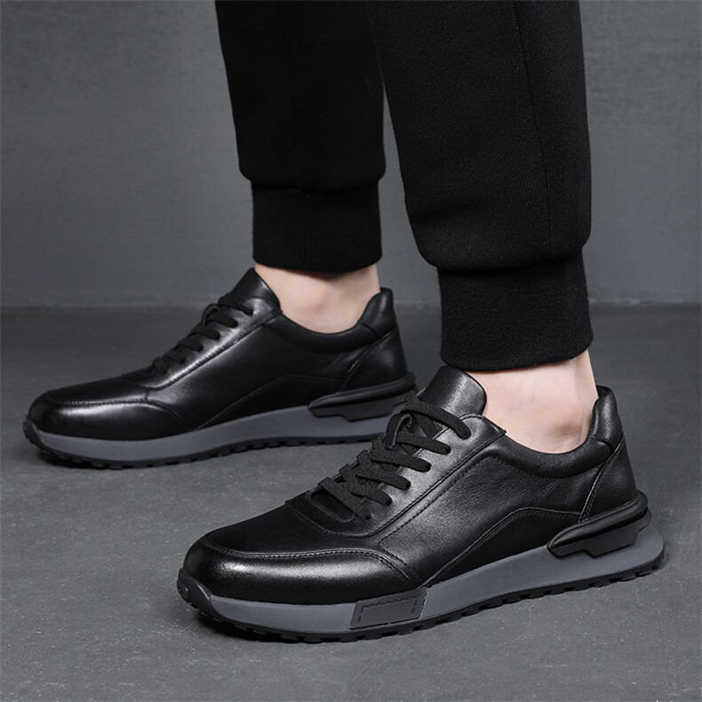 男鞋秋季2024新款男士休闲皮鞋商务真皮百搭运动鞋，男鞋皮鞋，电商A223