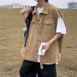 马甲背心男韩版潮流高街帅2023秋夏新款ins宽松百搭外套W2953-P48图片