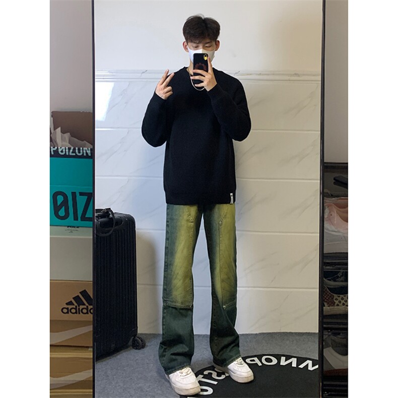 B221美式ins高街暗黑小众铆钉伐木裤牛仔裤LK23145-P65控88,男装牛仔裤,电商B221
