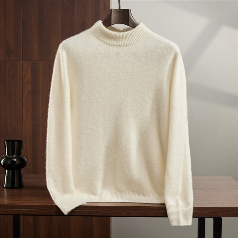 2025年秋季套头长袖青春流行男款一线七针半高，男装针织衫/毛衣，蒂暖羊绒