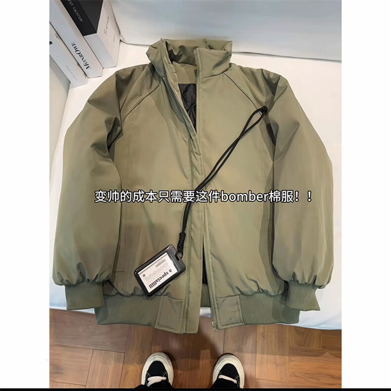 潮牌美式解构立领棒球服棉衣男秋冬中性风保暖棉服A3699特p68,男装棉衣,四季星座1118-1