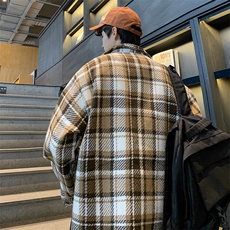 小香风格子外套男春秋季潮牌痞帅高级感休闲千鸟格毛呢夹克，男装夹克，星座410-7