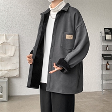 8XL-M秋冬款加绒加厚衬衫男做旧脏脏保暖外套大码衬衣CS29002P65，男装衬衫，电商B312