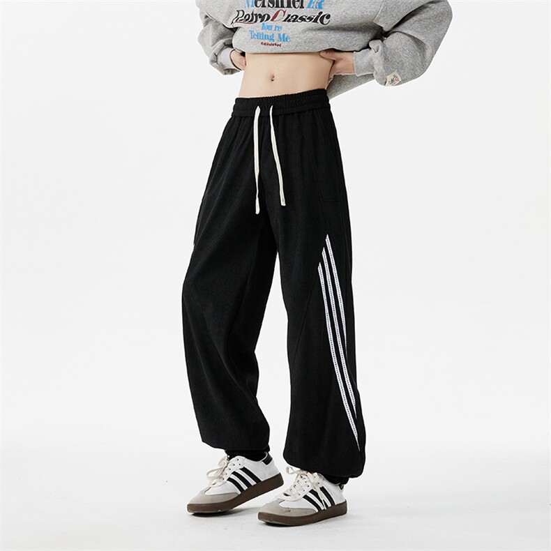 抖音品质秋季新款潮流灯芯绒条纹束脚休闲裤B313-K823-特p35控68，男装休闲裤，电商B313