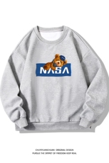 NASA华夫格卫衣圆领卫衣长袖t恤男外套白底HW76247-P30加绒款P40，男装卫衣，电商A040A