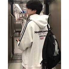 秋冬新款港风情侣连帽卫衣外套男生美式复古潮牌痞帅高街上衣服，女装短外套，星座506A