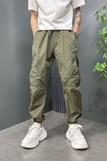 春夏季拉链弯刀工装裤男美式宽松直筒哈伦裤户外百搭休闲小脚裤，男装工装外套，星座218-1（原230）
