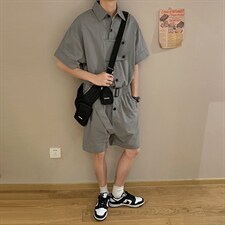 潮ins休闲宽松hiphop连体套装夏季工装高街暗黑连体裤W1149-P62，男装衬衫，星座512-4