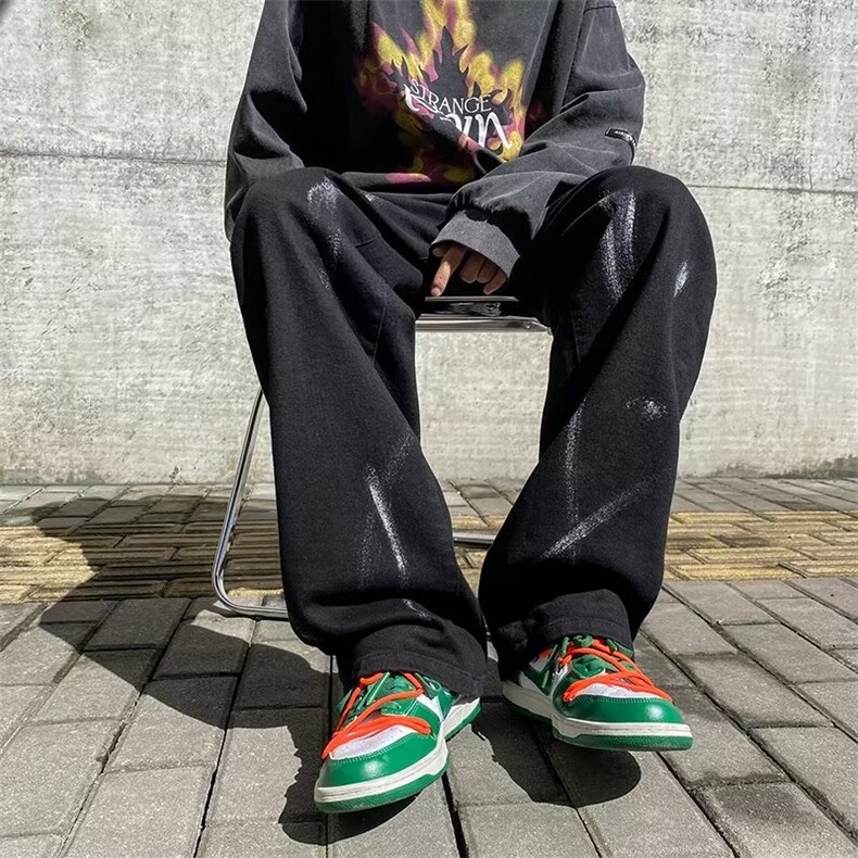 欧美vibe风直筒宽松牛仔裤男ins潮牌嘻哈痞帅高街长裤子N1630-p45,男装牛仔裤,星座1008