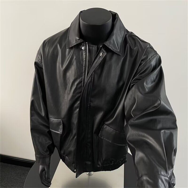 复古机车服pu皮衣外套男士休闲短款SNY1014-P63图片