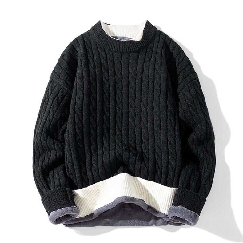 假两件加绒加厚内搭针织衫红色衣服本运年A168-SSMY07-TP60加绒70,男装针织衫/毛衣,电商A168