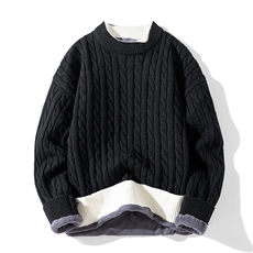 假两件加绒加厚内搭针织衫红色衣服本运年A168-SSMY07-TP60加绒70，男装针织衫/毛衣，电商A168