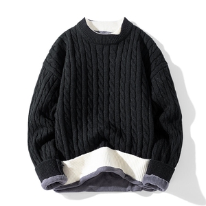 假两件加绒加厚内搭针织衫红色衣服本运年A168-SSMY07-TP60加绒70图片