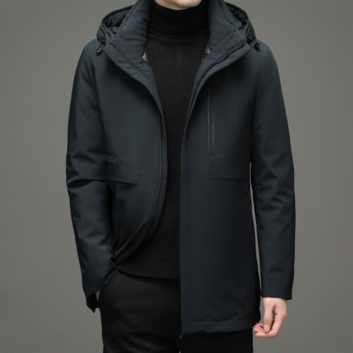 冬季男士商务休闲羽绒服中年男装连帽外套鸭绒上衣ZELD9826-P355，男装羽绒服，电商B212（原钱塘6029）