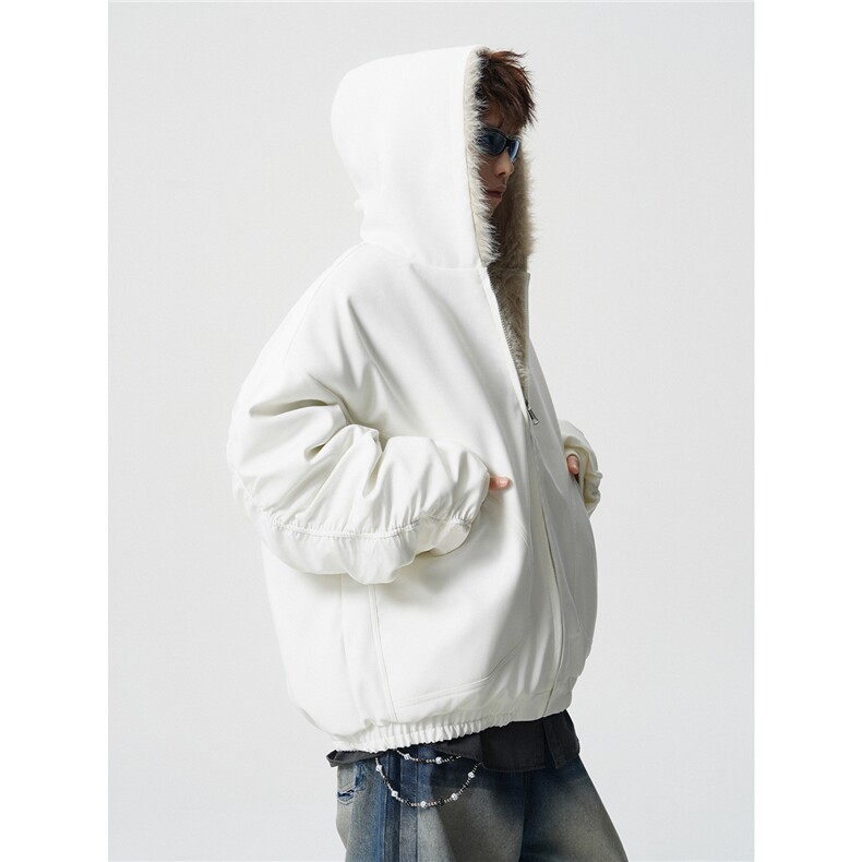 现货仿牛仔座山雕棉服美式连帽毛毛重磅设计感外套A170-M901-P142图片