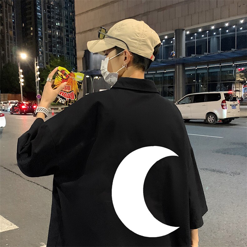 ！夏款港风冰丝衬衣男黑寸衫男白短袖衬衫男DXC273-P30，男装衬衫，电商B371