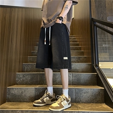 ！夏季新款三条杠贴标设计款牛仔短裤男女XKZ415-P40特控58，男装牛仔裤，星座815A