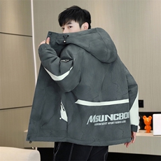 加绒加厚连帽夹克男秋冬时尚潮流加厚棉衣男外套MY651-P88，男装夹克，星座310B-3