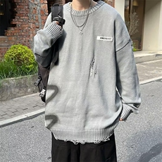 2023新款小众设计感喷漆线条毛衣秋冬潮牌针织衫M894-P45，男装针织衫/毛衣，星座512-2