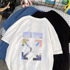 DX17130-P20 纯棉短袖t恤男大码半袖打底衫宽松体恤衫 港风图片