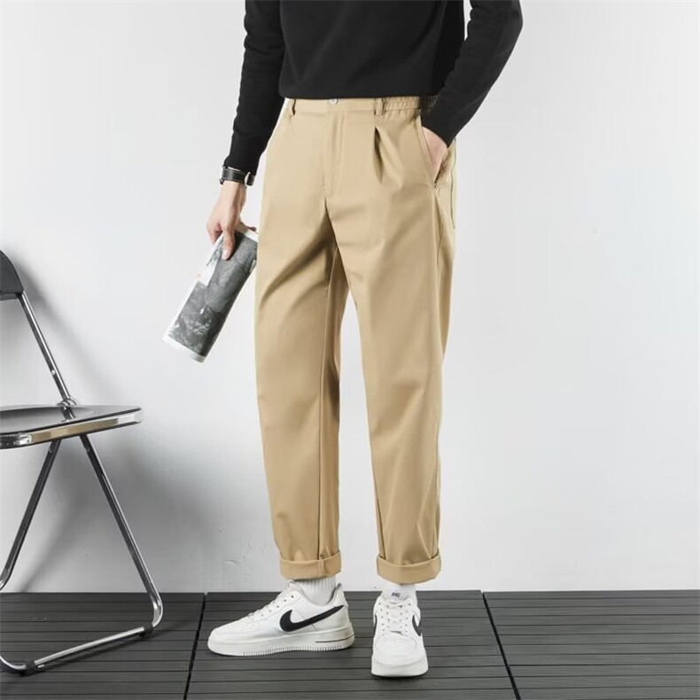夏季九分小西裤男士薄款直筒阔脚高级感男装休闲裤VS806，男装西裤，星座1116A-2（原606A-1）