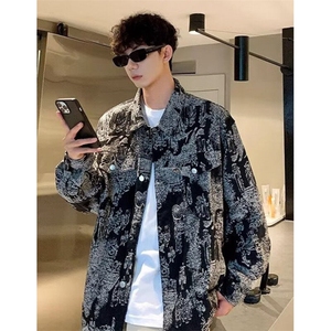 牛仔外套男士秋季ins港风休闲工装夹克春秋款痞帅上衣服J346