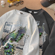 高品质！360克重磅秋季潮牌宽松圆领卫衣FY341p35加绒p45控58，男装卫衣，星座610B-1