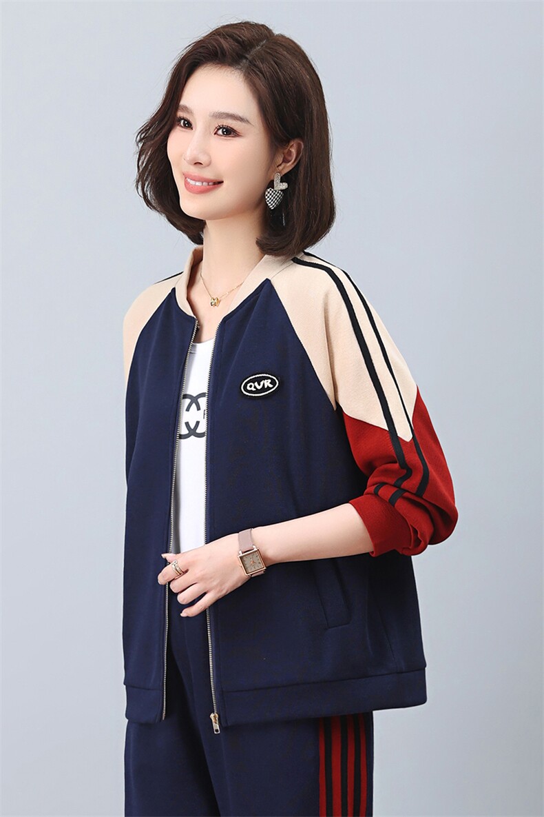 短款外套女2023年春秋新款小个子棒球服中年妈妈大码休闲夹克上衣,女装卫衣/绒衫,涵誉