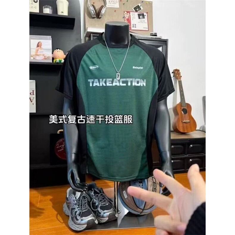 【有货】DYT112-特批35拼接撞色速干插肩短袖男款夏季薄款T恤户外,男装T恤,星座603-2