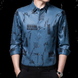 BF2336钱塘2020-2时尚休闲秋季男士百塔中年长袖薄款衬衫P55图片