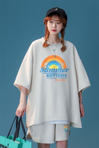中性风 2023夏季新款冰丝彩虹印花休闲运动套装TZ911 P65---控88图片