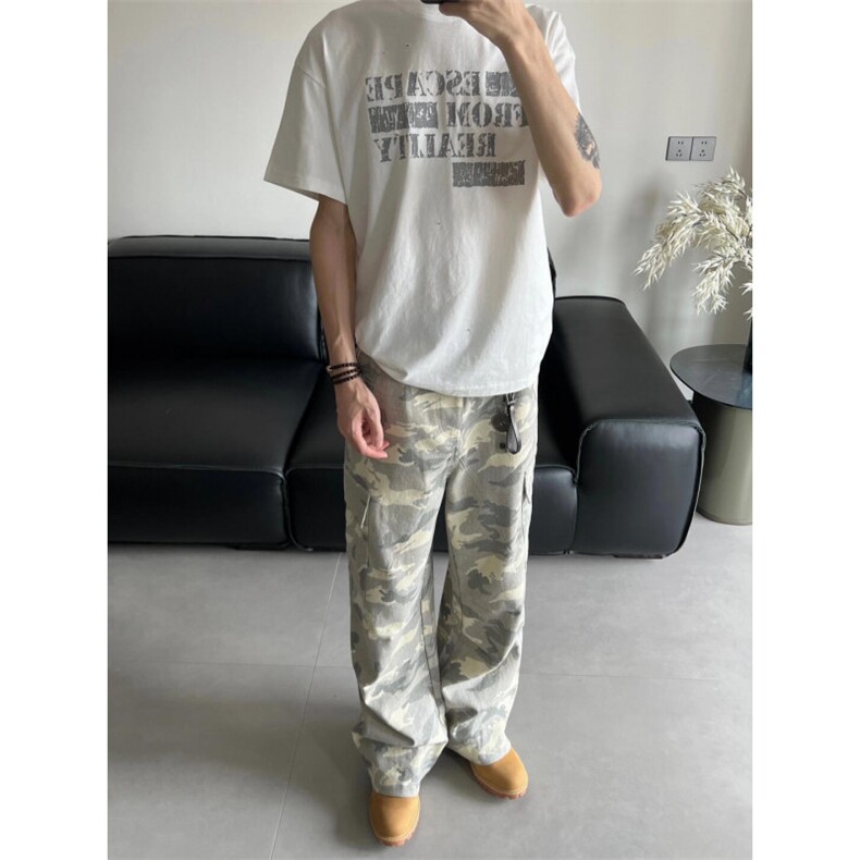 【有货】美式复古迷彩裤男款春秋潮牌痞帅炸街裤子B0013LL-特P60,男装休闲裤,星座1007（原301D）