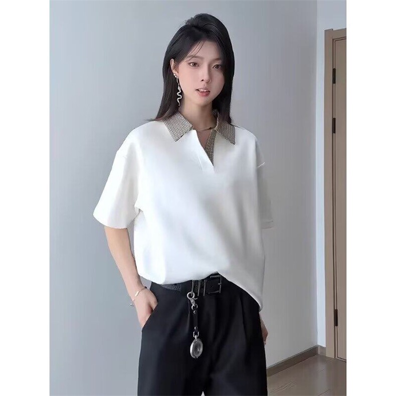 网图+千鸟格拼接短袖POLO衫 W1283/特P35图片