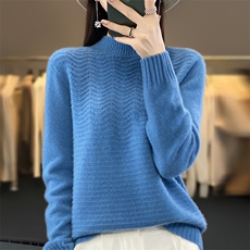 秋冬新款高领毛衣女宽松加厚韩版打底长袖燕麦针织衫潮，女装羊毛衫，大美人高端店