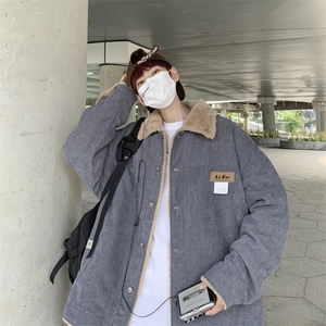 羊羔毛棉衣冬季新款宽松休闲加厚翻领棉服百搭帅气外套 W6301-P65图片