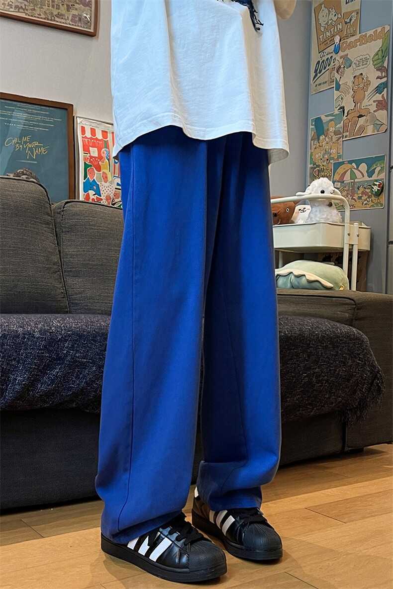 8XL-M特大码高级垂坠感休闲裤男薄款冰丝裤宽松直筒拖地裤K964P48,男装休闲裤,电商D206-1