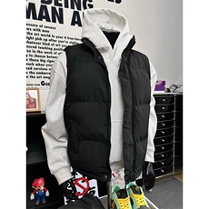 现货5W件冬季三防硬挺boxy短款立领棉衣马夹外套加厚马甲保暖棉服，男装棉衣，电商A486-1