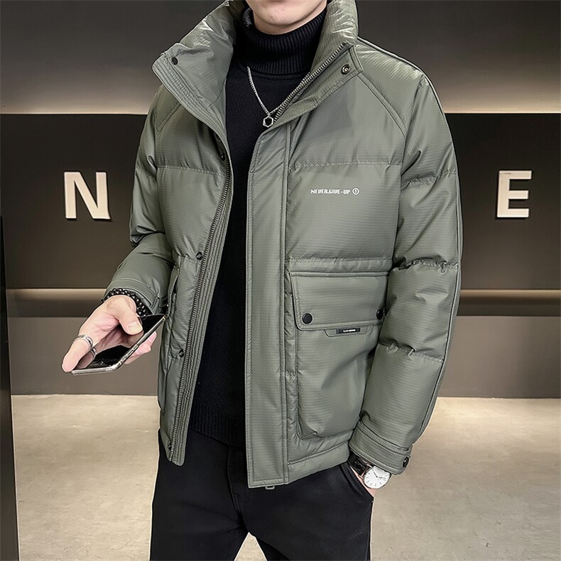 B3538671P140黑2025年立领冬季新款男格纹皮料外套【非标】,女装短外套,电商B353