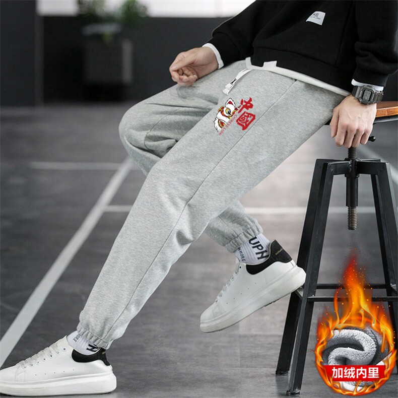 主推现货秋冬新款潮流青少年宽松印花休闲长裤学生运动裤加绒，女装休闲裤，星座1816-2（原1210–2）