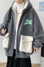 冬款加绒加厚棉衣绒里羊羔绒设计感连帽外套男士922-P110控价158，男装棉衣，电商A441-1