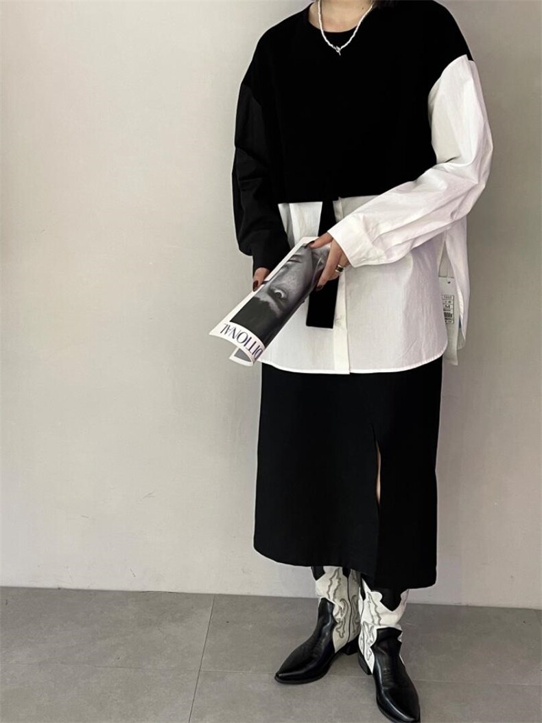 雷洛奇丽—秋装拼接衬衫，女装衬衫，雷洛奇丽