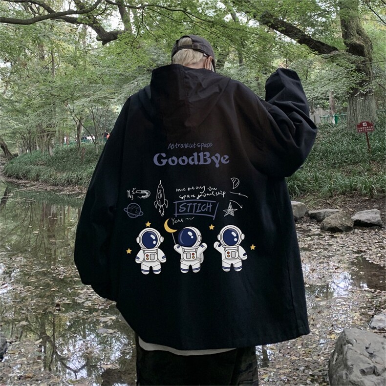 电商DSA028-JKA22L02 P70 100聚酯 春季新款港风连帽夹克男图片