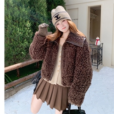 2C267-969款秋冬新款皮毛一体P215-K328羊羔毛，女装短外套，2C267