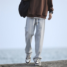 美式高街vibe牛仔裤男宽松直筒阔腿休闲裤K823-特批35加绒特批45，男装休闲裤，星座718-1