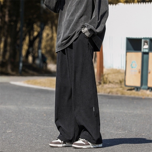 秋冬潮牌直筒宽松垂感工装裤高街运动百搭灯芯绒裤子男 K5227-P38图片