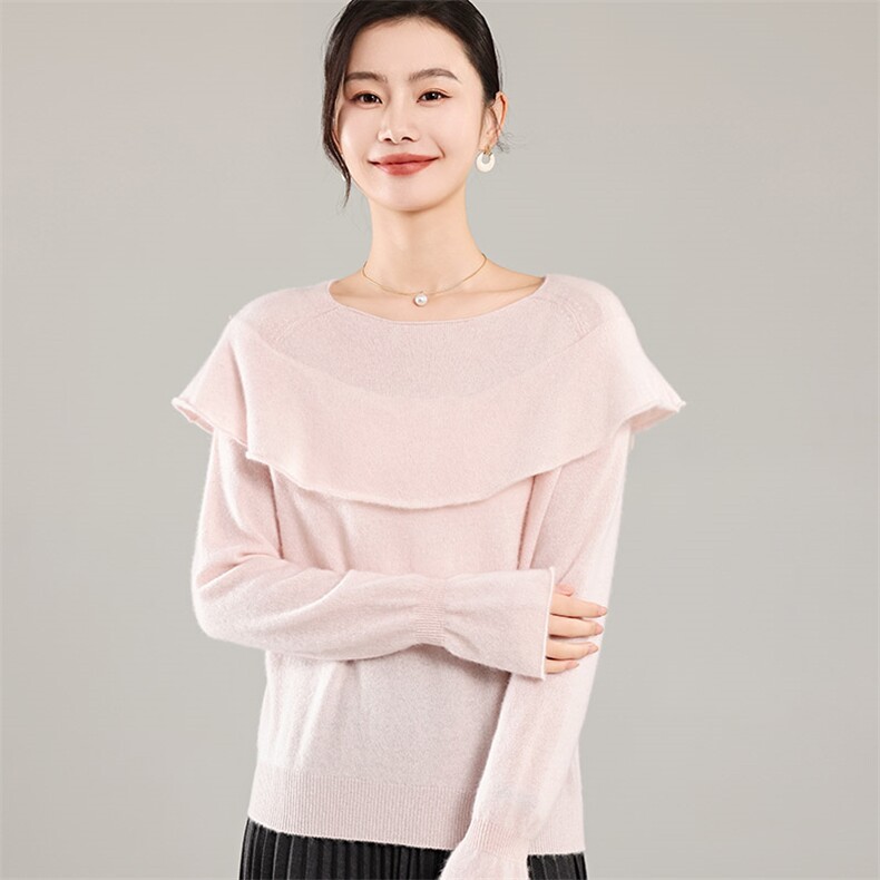 35%羊绒衫秋冬季新款舒适时尚百搭女式宽松长袖打底毛衣,女装羊绒衫,琳尚羊绒