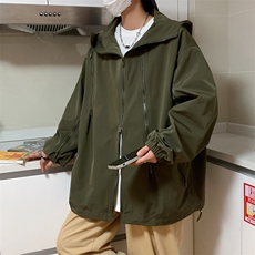 春季新款潮机能风拉件连帽冲锋衣外套宽松百搭夹克CYJK9126-P80，男装夹克，电商A128
